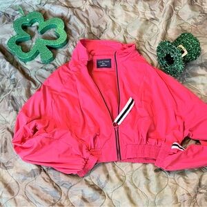 Love Tree Cropped Windbreaker Jacket Women’s S Red Sporty Chic Retro Streetwear